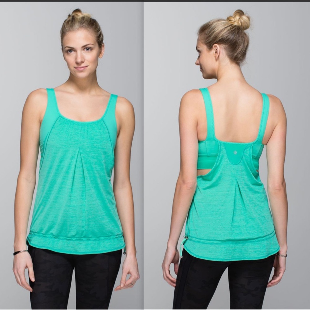 GUC LULULEMON Run Times Tank Top W/ Shelf Bra Bali Breeze